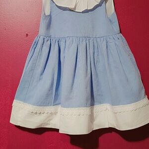 Blue and White Sleeveless Dress